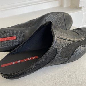 PRADA black flat mules 37.5